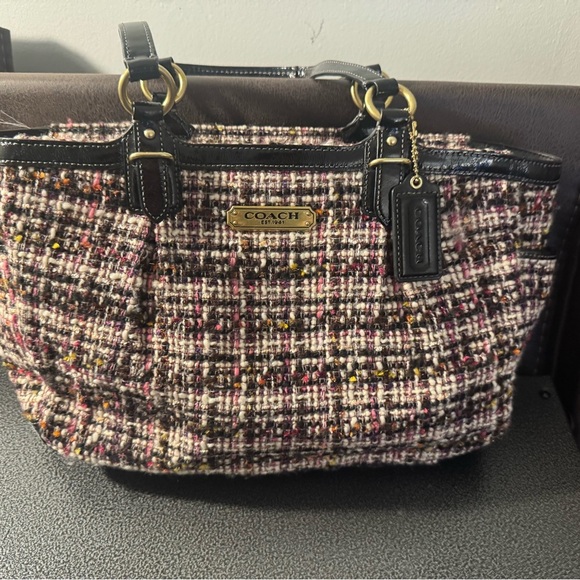 Coach Tweed Tote with Black Accents - Picture 5 of 12